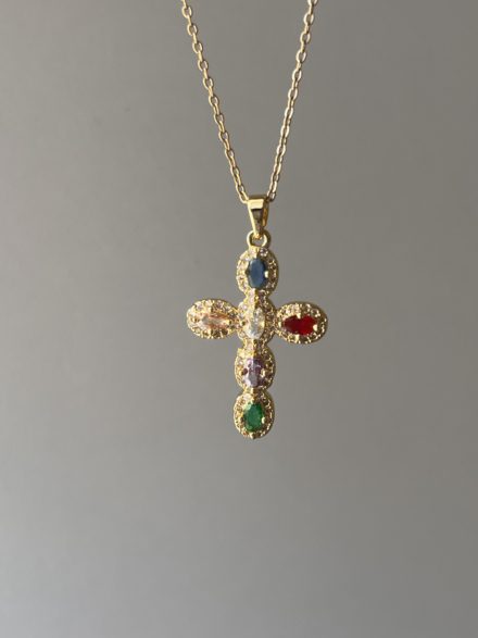 Πολύχρωμος σταυρός με zircon