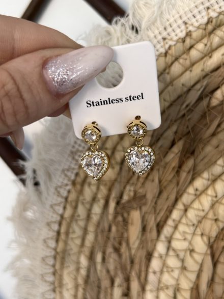 Heart zircon earrings