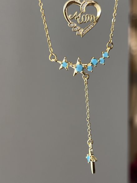 Blue star necklace