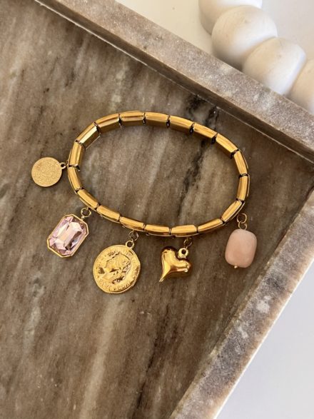 Pink charm bracelet
