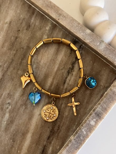 Blue charm bracelet
