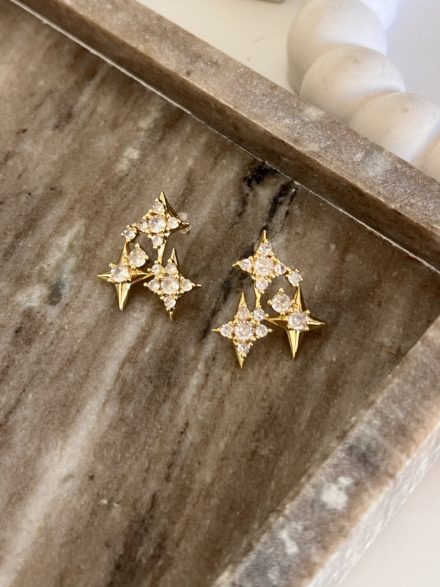 Star zirconia earrings