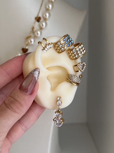 White zircon ear cuff
