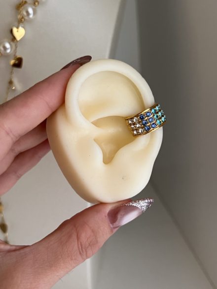 Blue zircon ear cuff